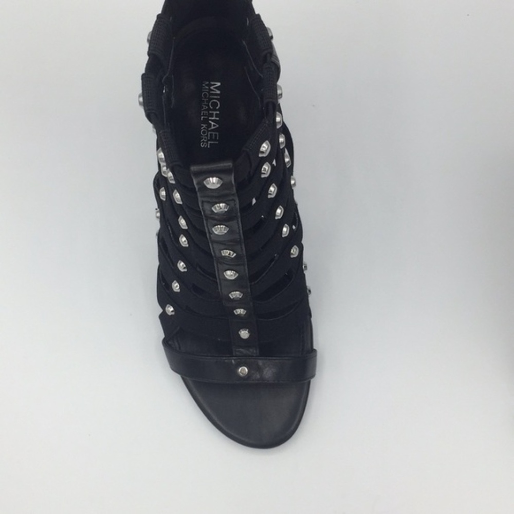 MK Michael Kors Black Shoes Sherry Studded Heels - Picture 7 of 7